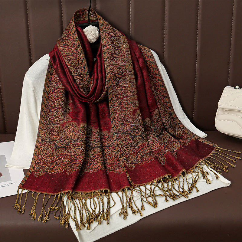 Womens AutumnWinter Faux Cashmere Shawl Cozy Wrap Scarf For Warmth