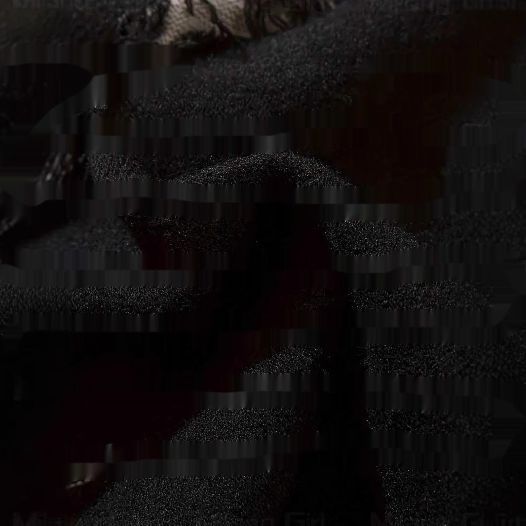 Amerikansk New Dark Letter Jacquard Ribbet Langærmet Varm Sweater
