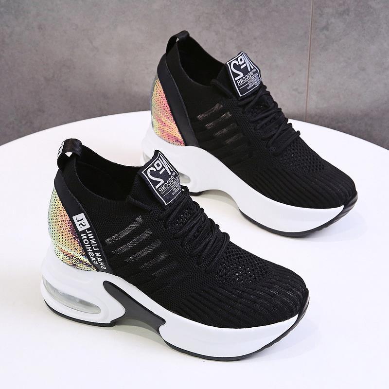 Daddy Shoes Breathable Mesh Shoes Casual All-match Thick-soled Inner Increase Sports White Shoes