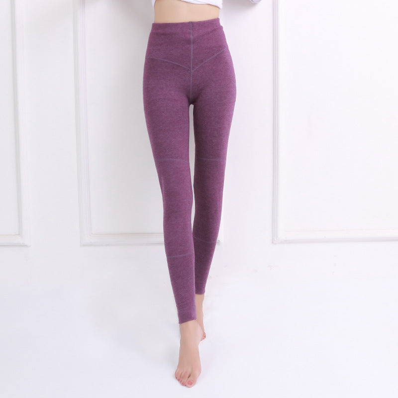 Cotton Slim Fit Thick High Waist Pants