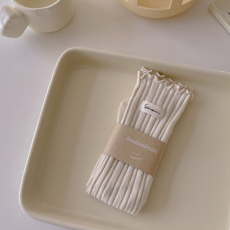 Wooden Ear Socks Vertical Stripe Cotton