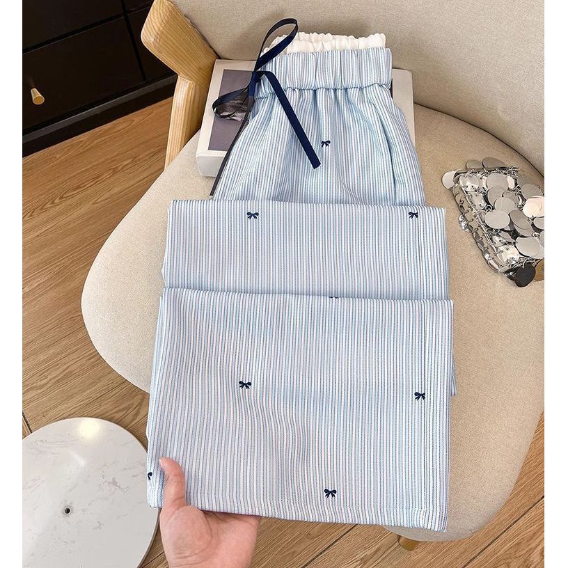Women's Drawstring High-Waisted Straight Leg Casual Pants