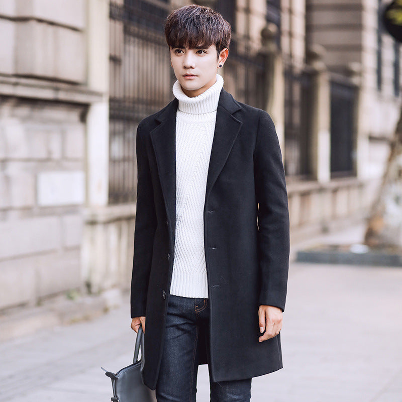 Men's wool coat Korean version slim