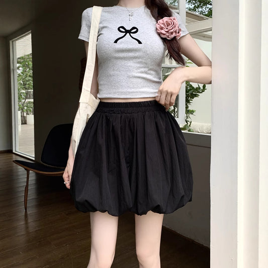 Fashionable And Versatile Puff Bud Short Skirt For Women