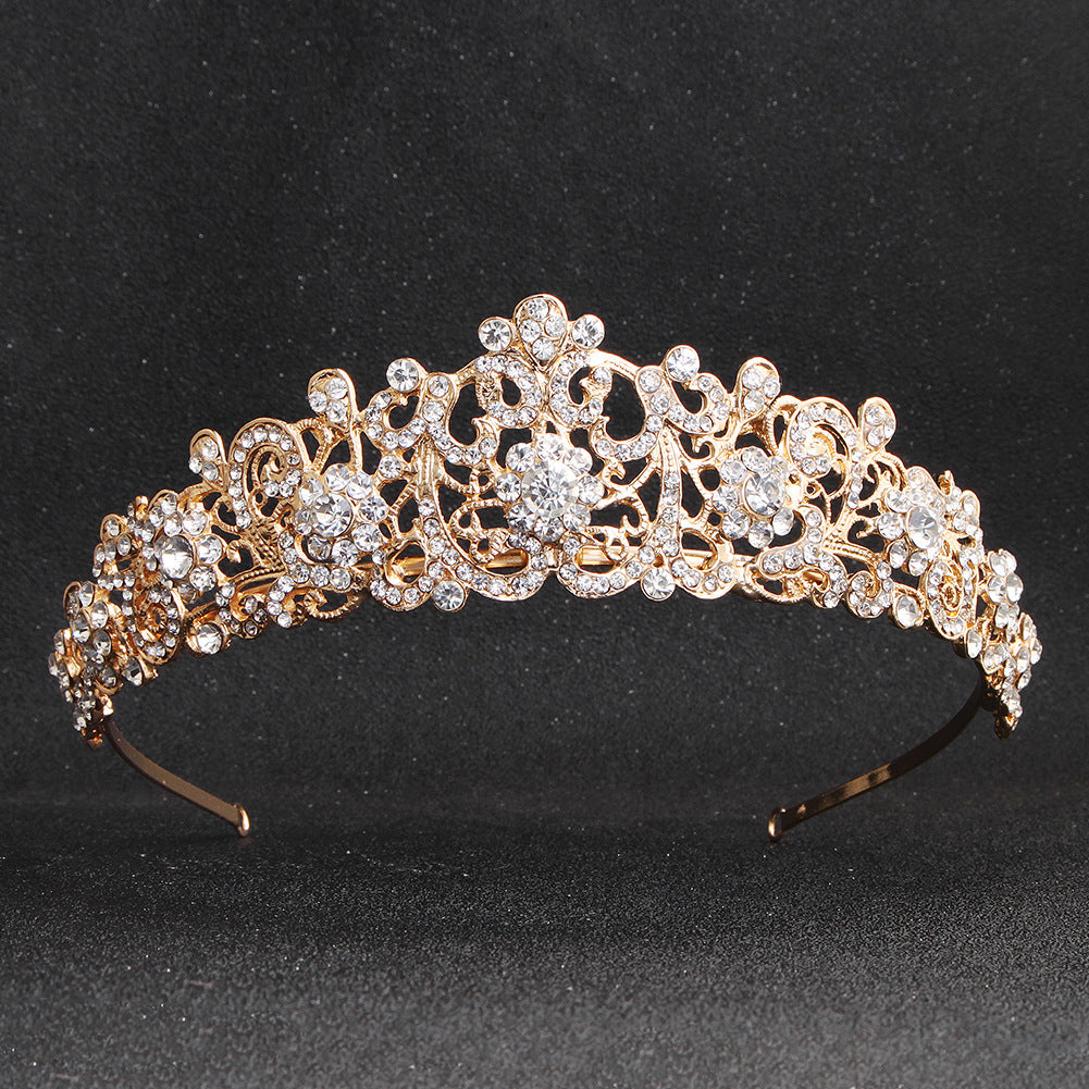 European and American Retro Bridal Crown Diamond Headband
