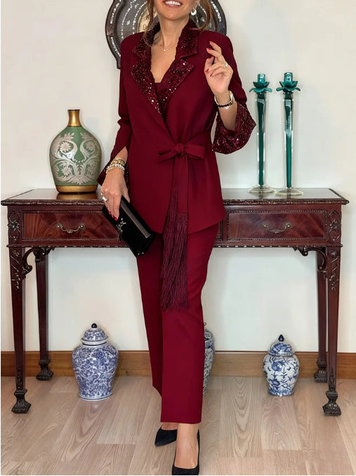 Stylish And Elegant Womens Suit Set Blazer And Trousers