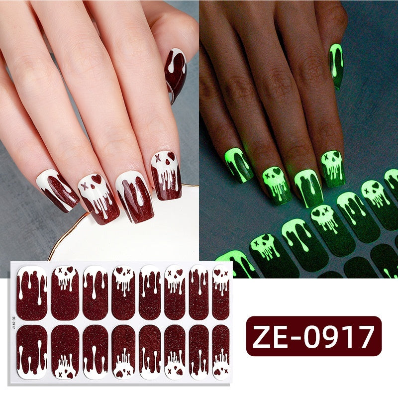 Dark Ghost Pumpkin Skull Nail Sticker