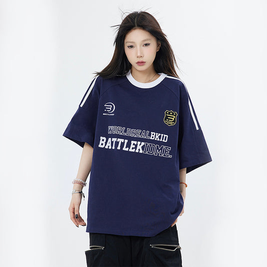 American Letter Embroidered Short Sleeve