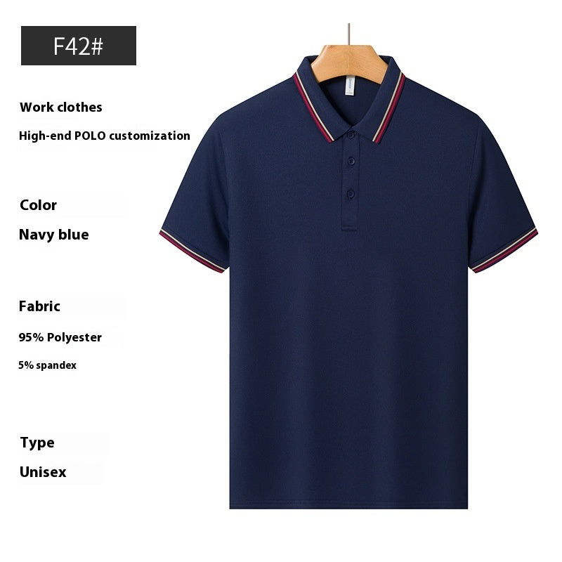 Mænds Business Polo T-shirt i sommer-issilke med perler