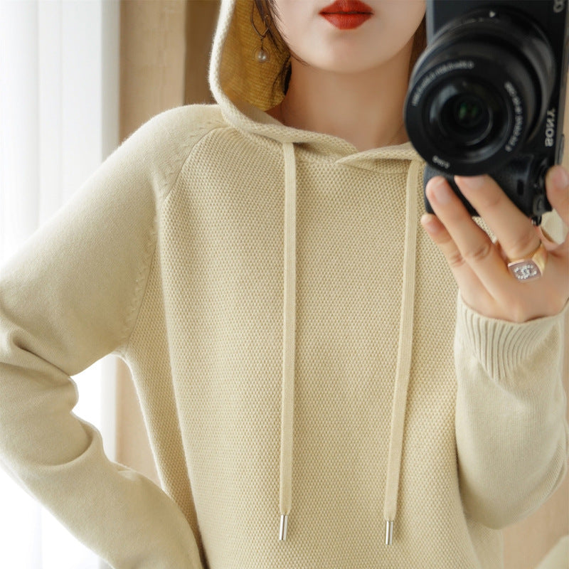 Ladies Hooded Bottoming Shirt Casual Sweatshirt