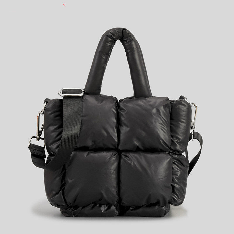 Small Down Cotton Shoulder Bag Simple Design Soft