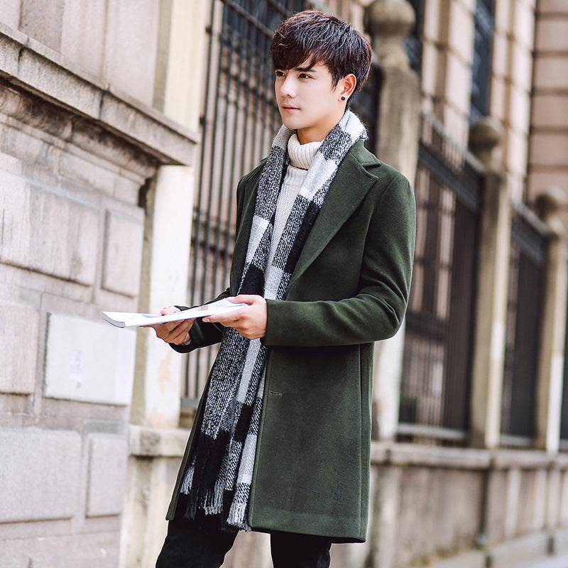 Men's wool coat Korean version slim