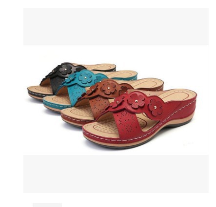 Cross retro flower super comfortable flat round toe shoes