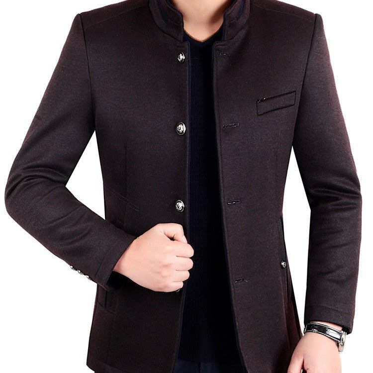 New AutumnWinter Men's Business-Style Fashion Wool Jacket
