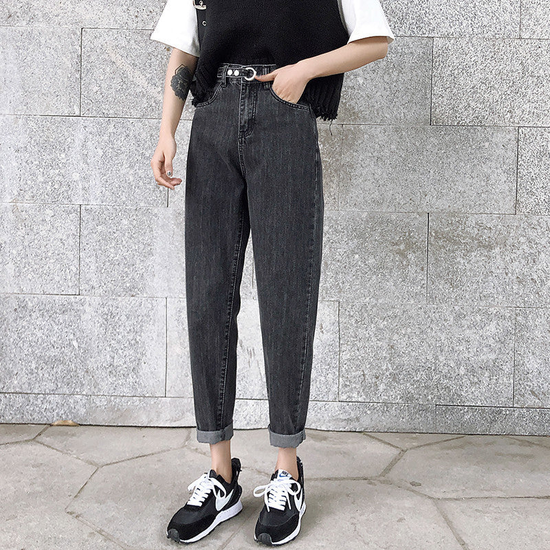 Elastic high waist loose harem pants