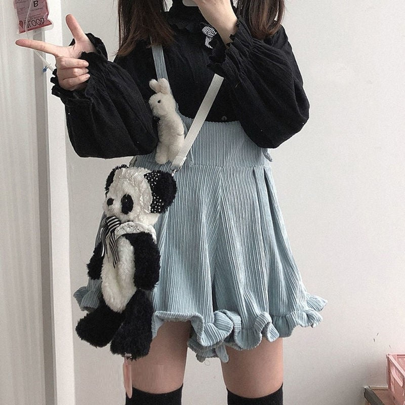 Fungus Lace Soft Girl Style Cute Overalls Women