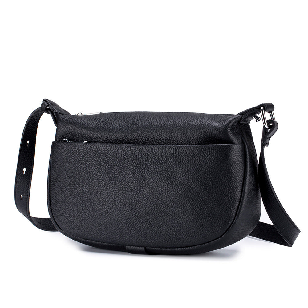 Womens Casual Commuter Fashion First-Layer Cowhide Shoulder Crossbody Bag