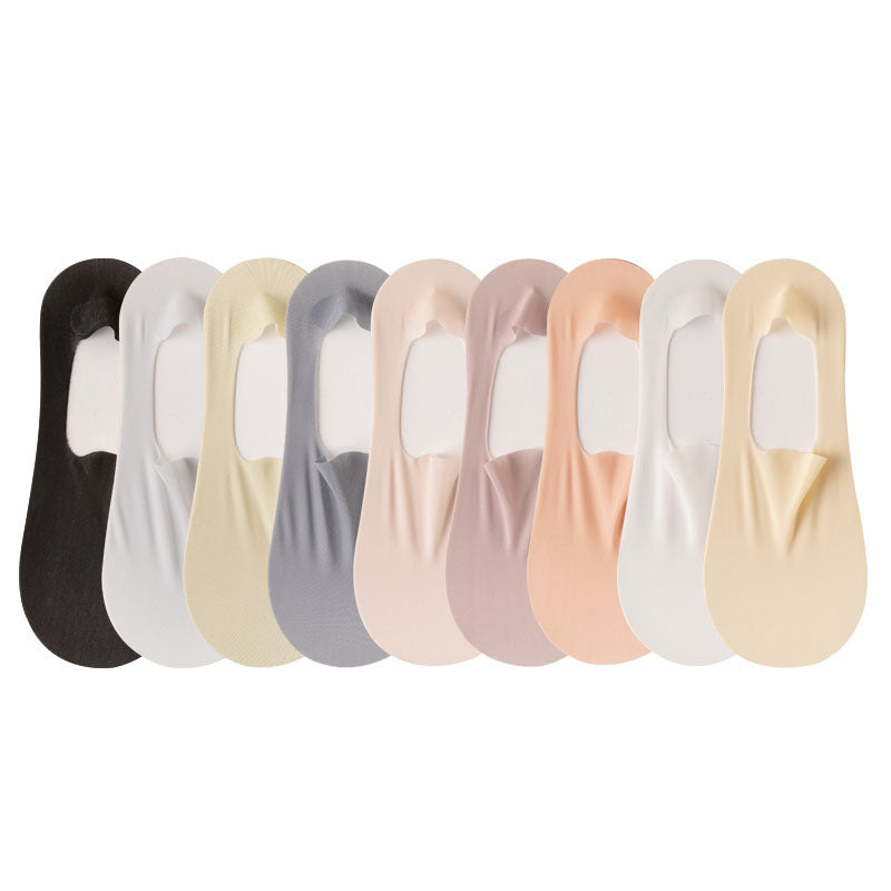 Thin Solid Color Bottom Super Low Cut Invisible Socks