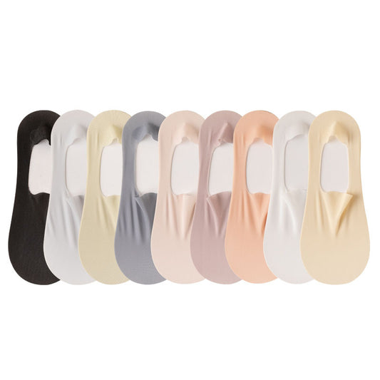 Thin Solid Color Bottom Super Low Cut Invisible Socks