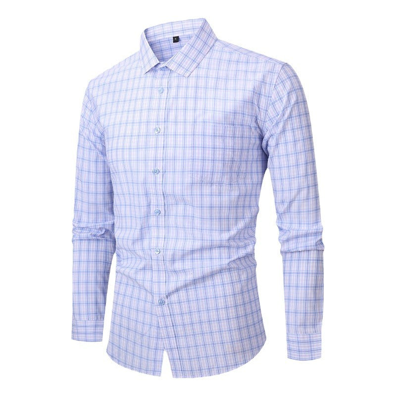 Men's Thin Flowy Plaid Shirts For Summer And Autumn