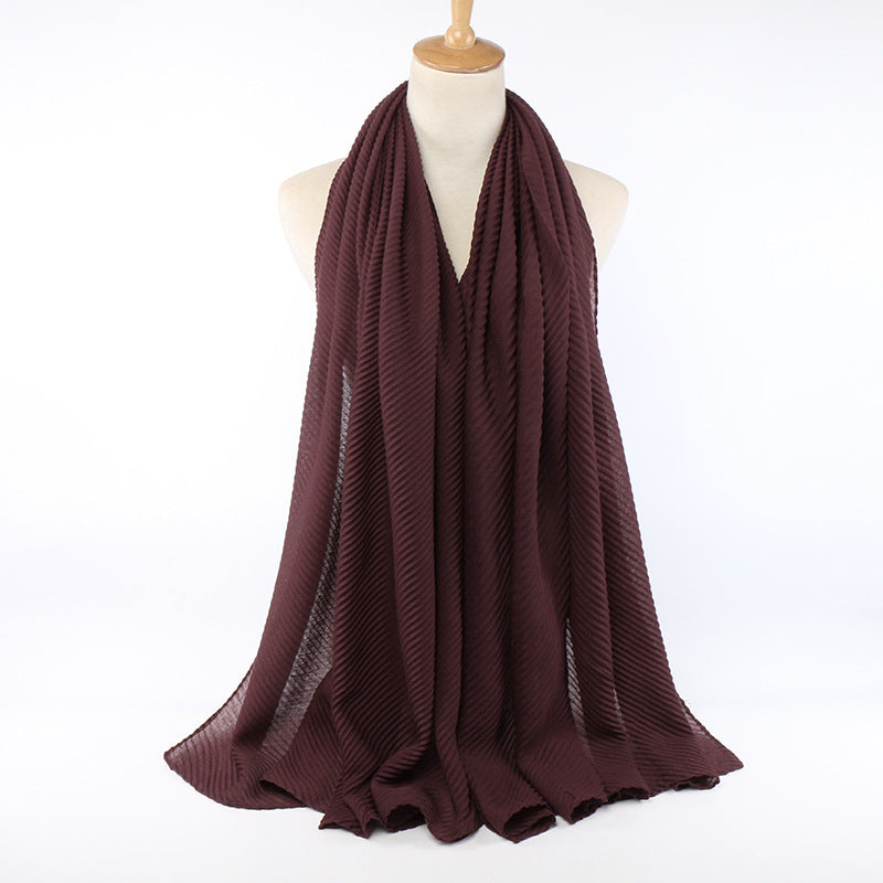 Pleated cotton women's scarf