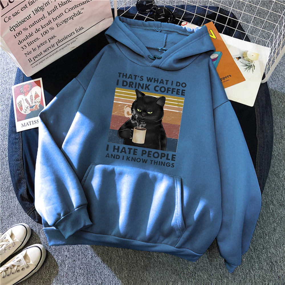 Women's Creative Versatile Printed Cat Hoodie