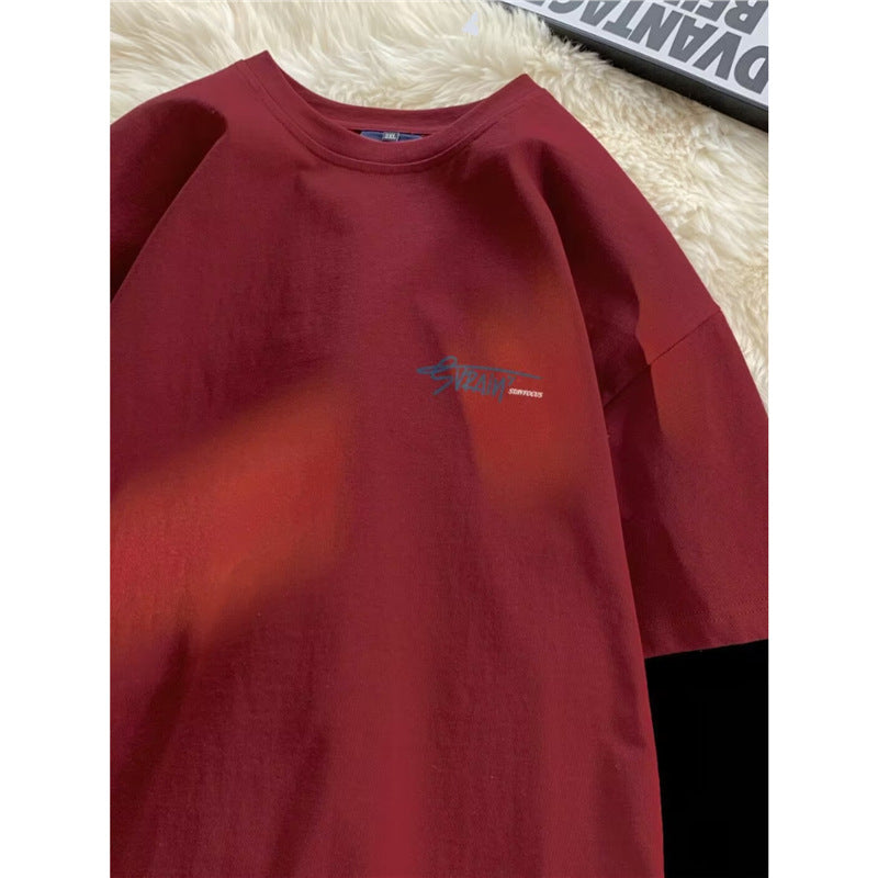 Student Summer Loose Ins Casual Round Neck Bottoming Shirt