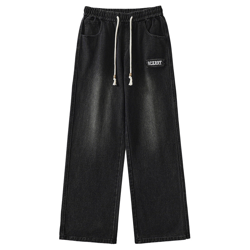 Modebrevbroderi Sorte Jeans til Kvinder