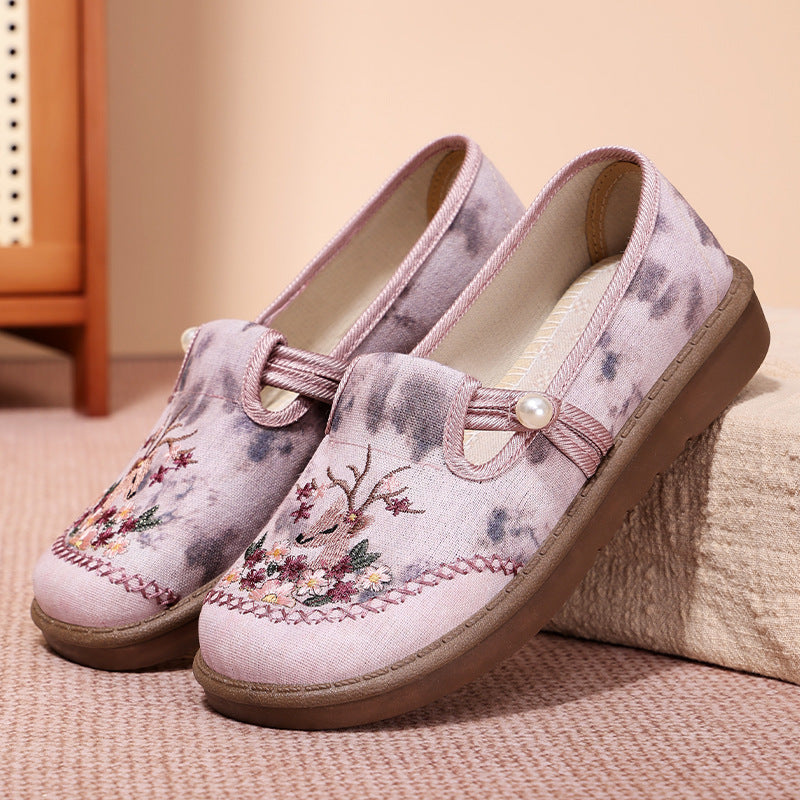 Women's All-matching New Summer Ethnic Style Embroidered Cotton Shoes