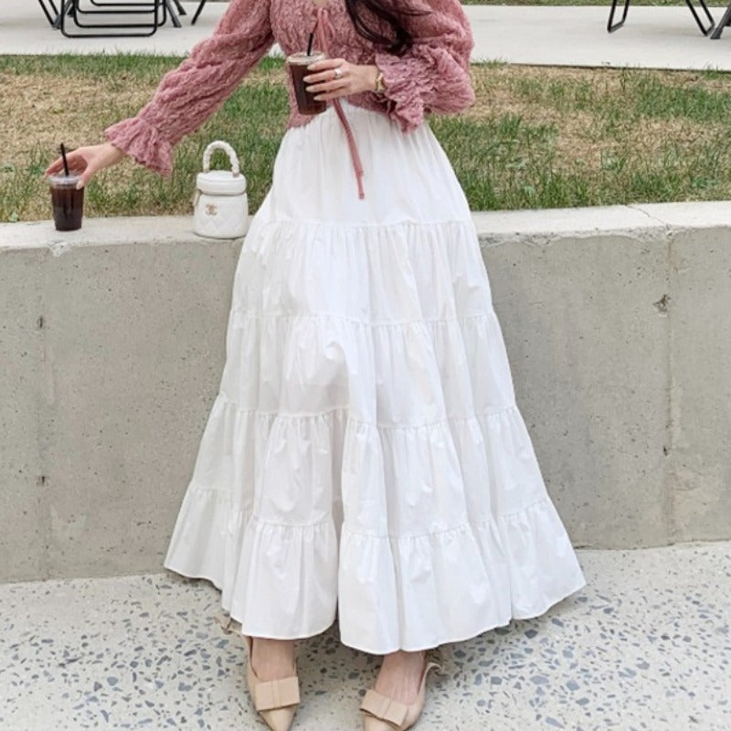 Retro Fashion Casual Simple Versatile High Waisted Skirt