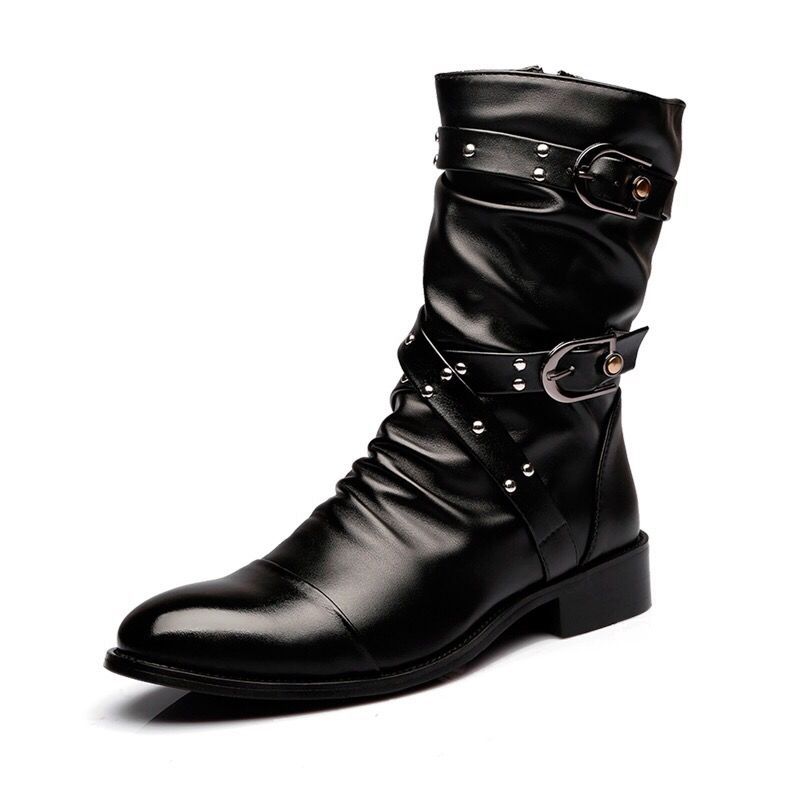 Head Mid-top Martin Military Long High Leather Boots