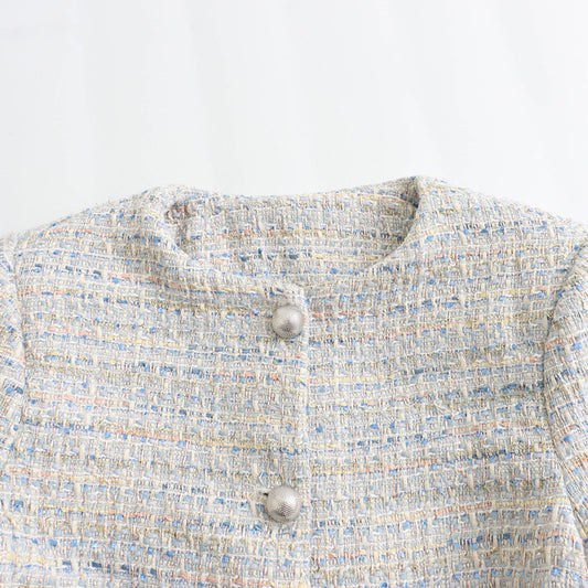 European And American Style Women's French Texture Short Long Sleeve Jacket