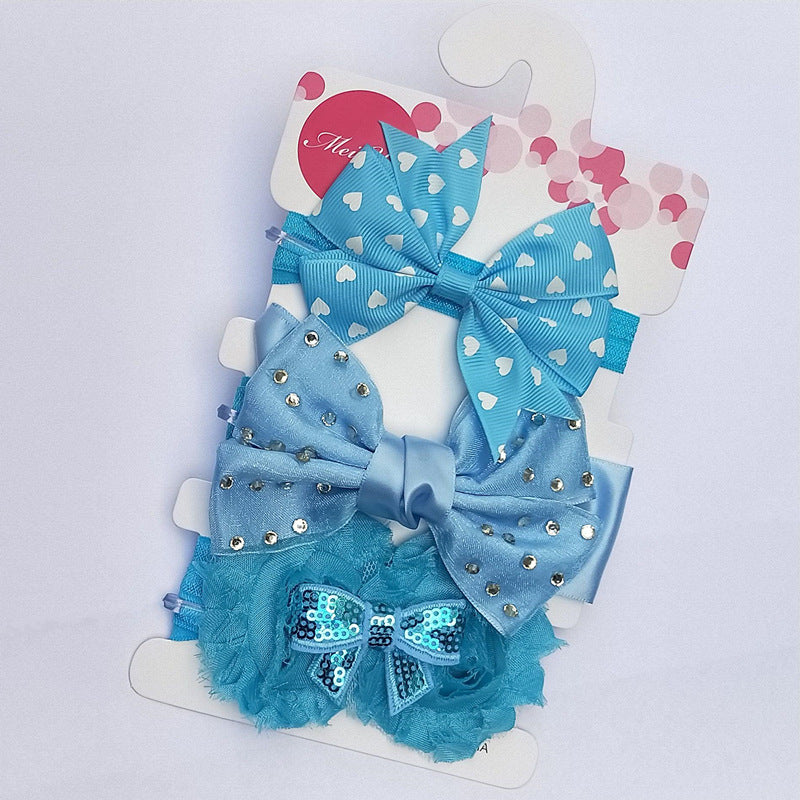 Three-piece children's bow with headband