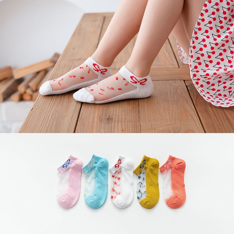 Low-cut Children's Cotton Sock Boat Socks Flat Mesh Cartoon Boys And Girls Baby