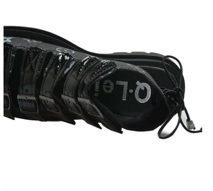 Platform High-Top Roman Sandals With Belt Buckle