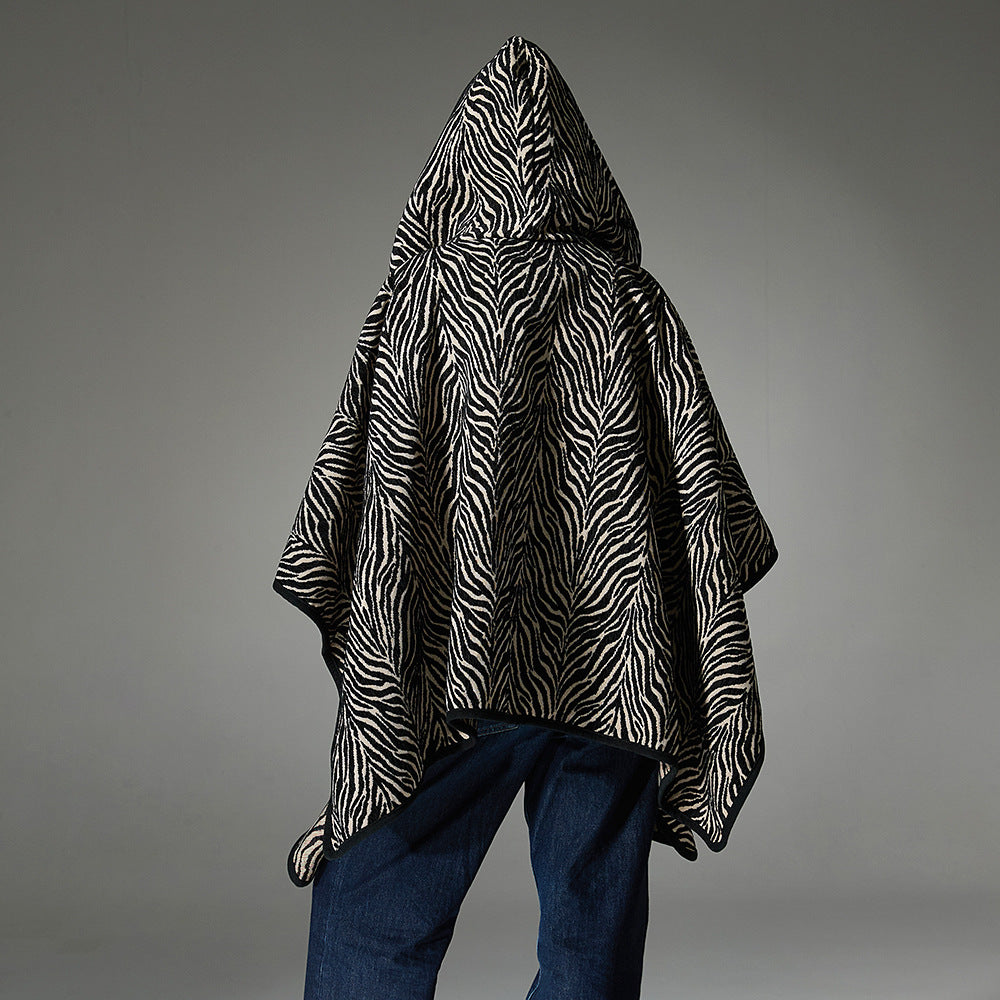 New Pattern Black Hoodie Cloak Shawl