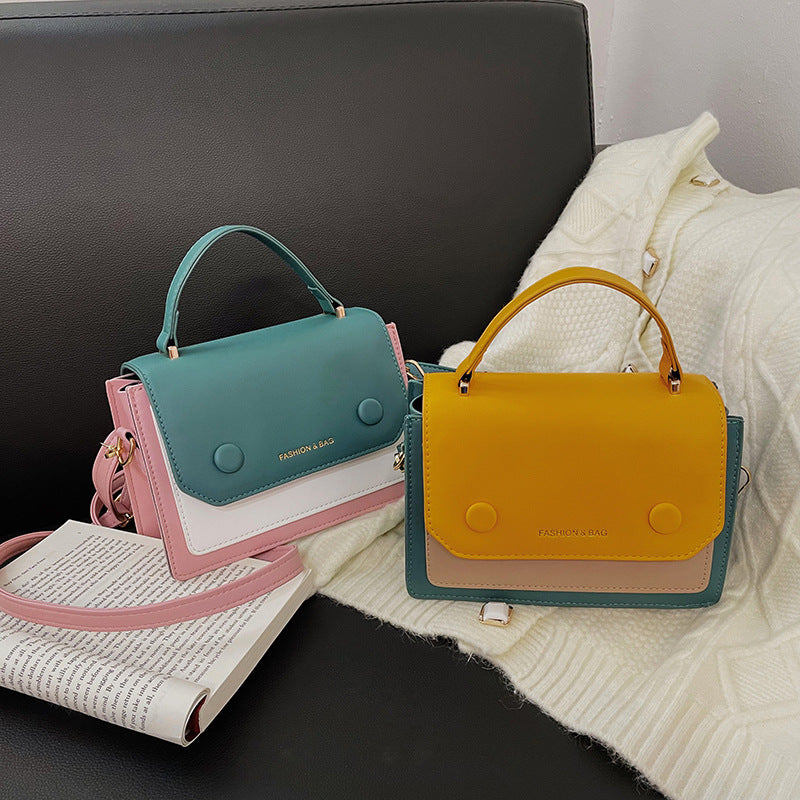 Trendy Hit Color Crossbody Female Western Fashion One-shoulder Small Square Bag