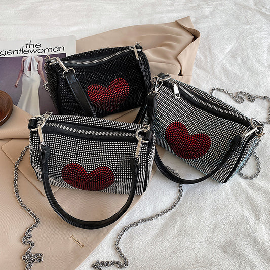 Bright Drill Love Cylinder Bag Air Chain