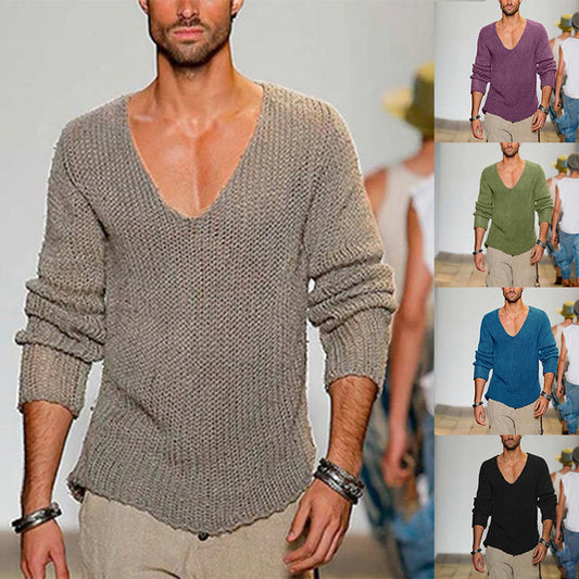 Mens Stylish Casual Knitted Pullover Sweater