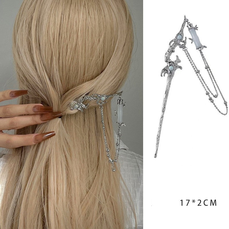 Moonstone Ancient Style Simple Female Fringed Hairpin