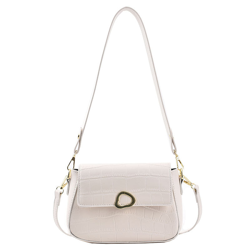 Personality Stone Pattern Stone Cracked Shoulder Bag With Stitching