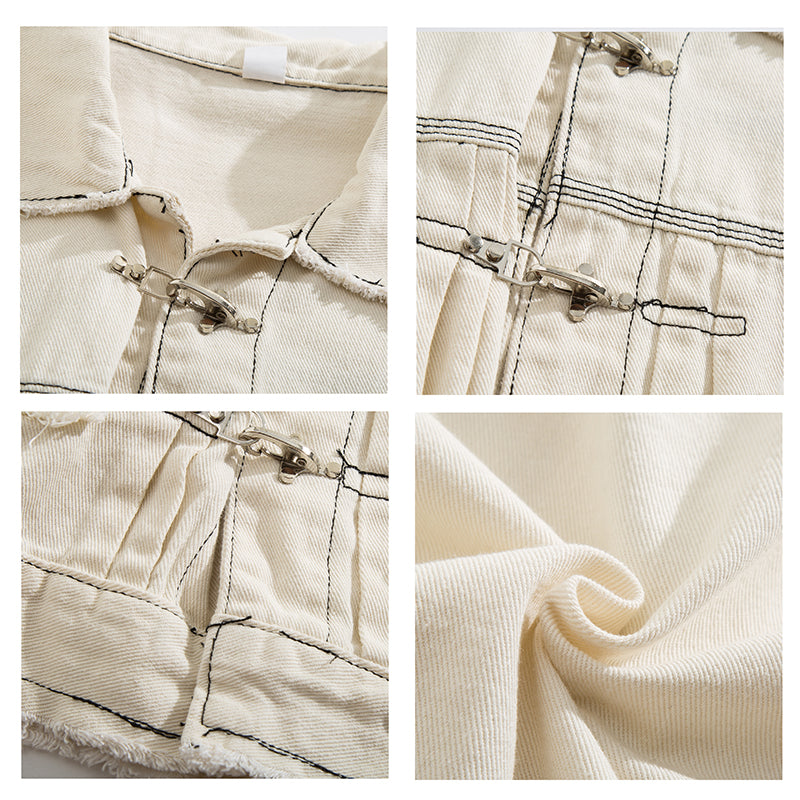 Loose Leisure Workwear Coat Metal Buckle Burr Jacket