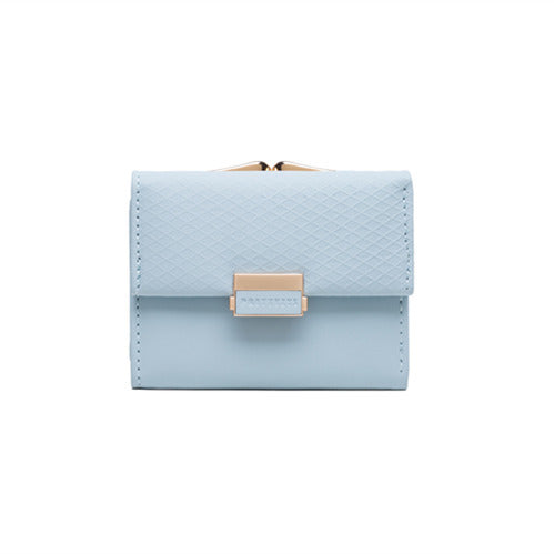 Fashion Simple Three Fold Clip Women's Short Wallet