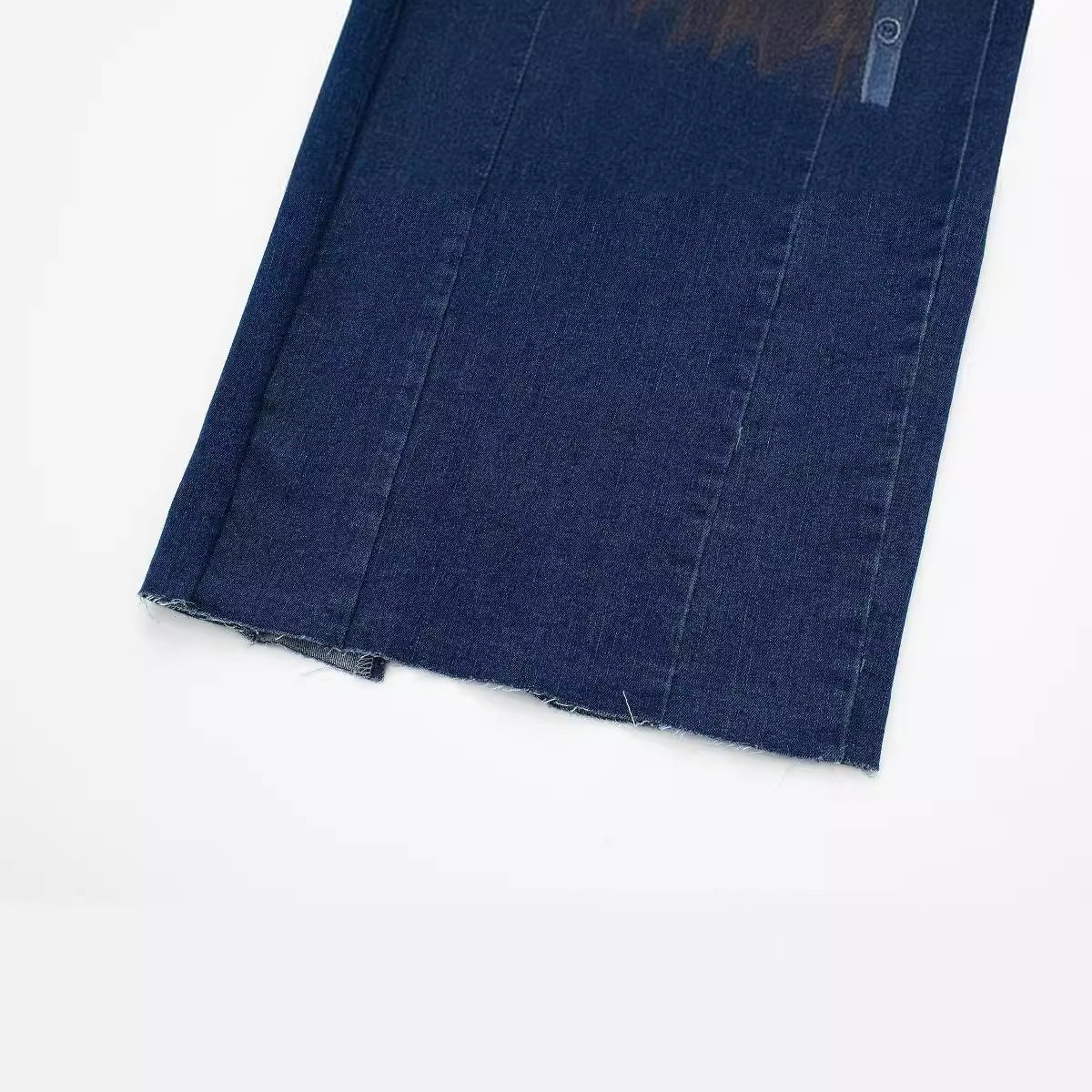 Women's French Style Slim Fit Backless Back Slit Sling Denim Long Dress