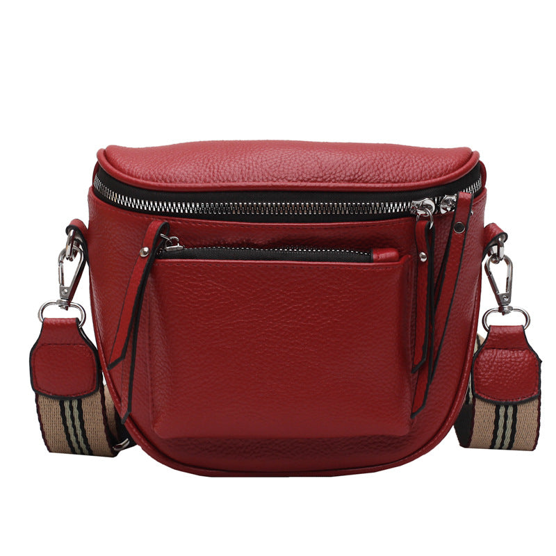 Soft Leather Crossbody Bag Casual And Versatile Saddle Style Can Be Worn As A Shoulder Bag