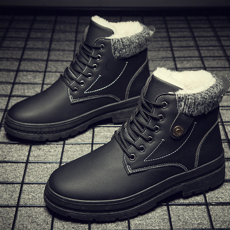 Warm Snow Boots Men's Plus Cashmere Men's Shoes Outdoor Cold Boots