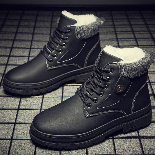 Warm Snow Boots Men's Plus Cashmere Men's Shoes Outdoor Cold Boots