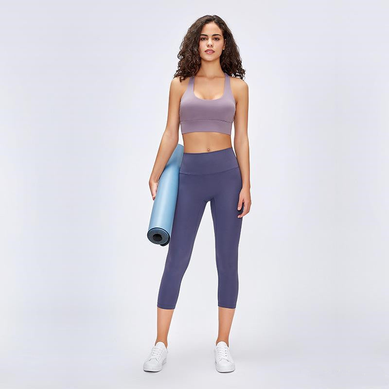 Yoga cropped pants tight sports fitness pants