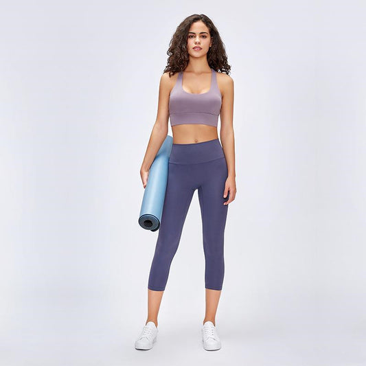 Yoga cropped pants tight sports fitness pants