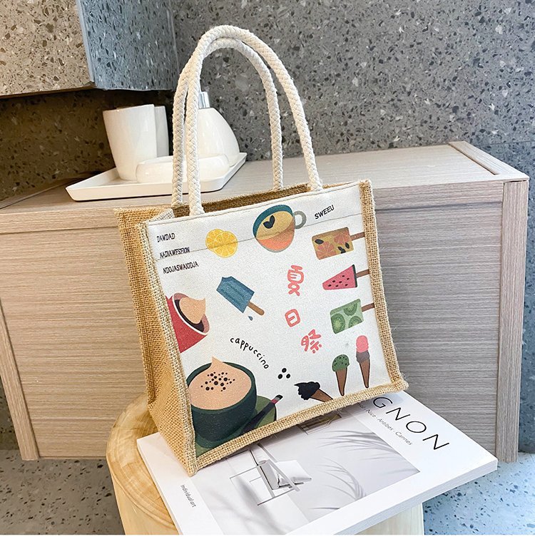 Literary Chinese style wild graffiti girl handbag